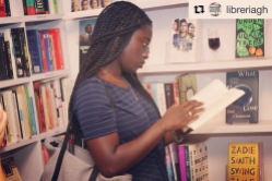Image via LibreriaGH's Instagram. Me at the private preview of Libreria GH - the new/only library in Accra