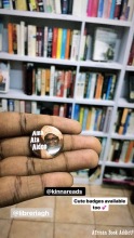 One of the African Women Writers Badges from Libreria - a new private library in Accra.